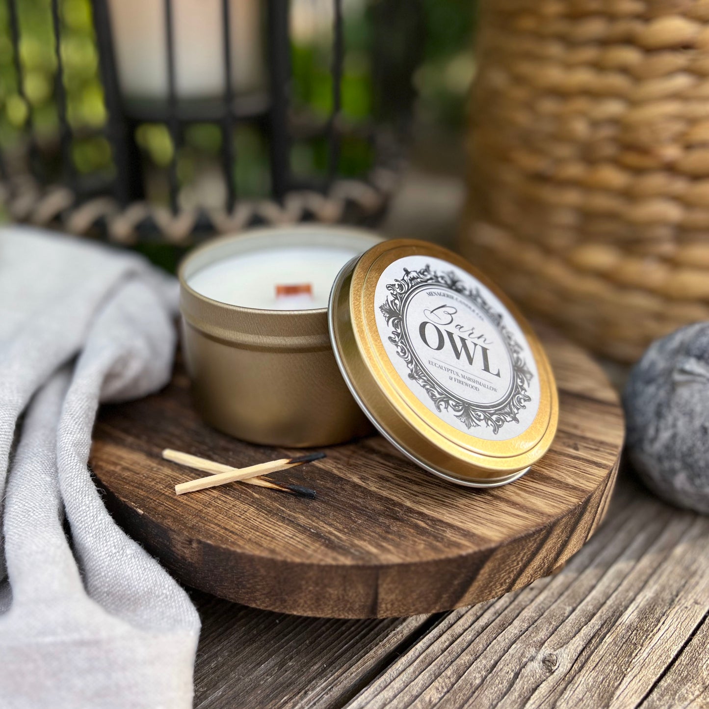Barn Owl - Eucalyptus, Marshmallow & Firewood Candle