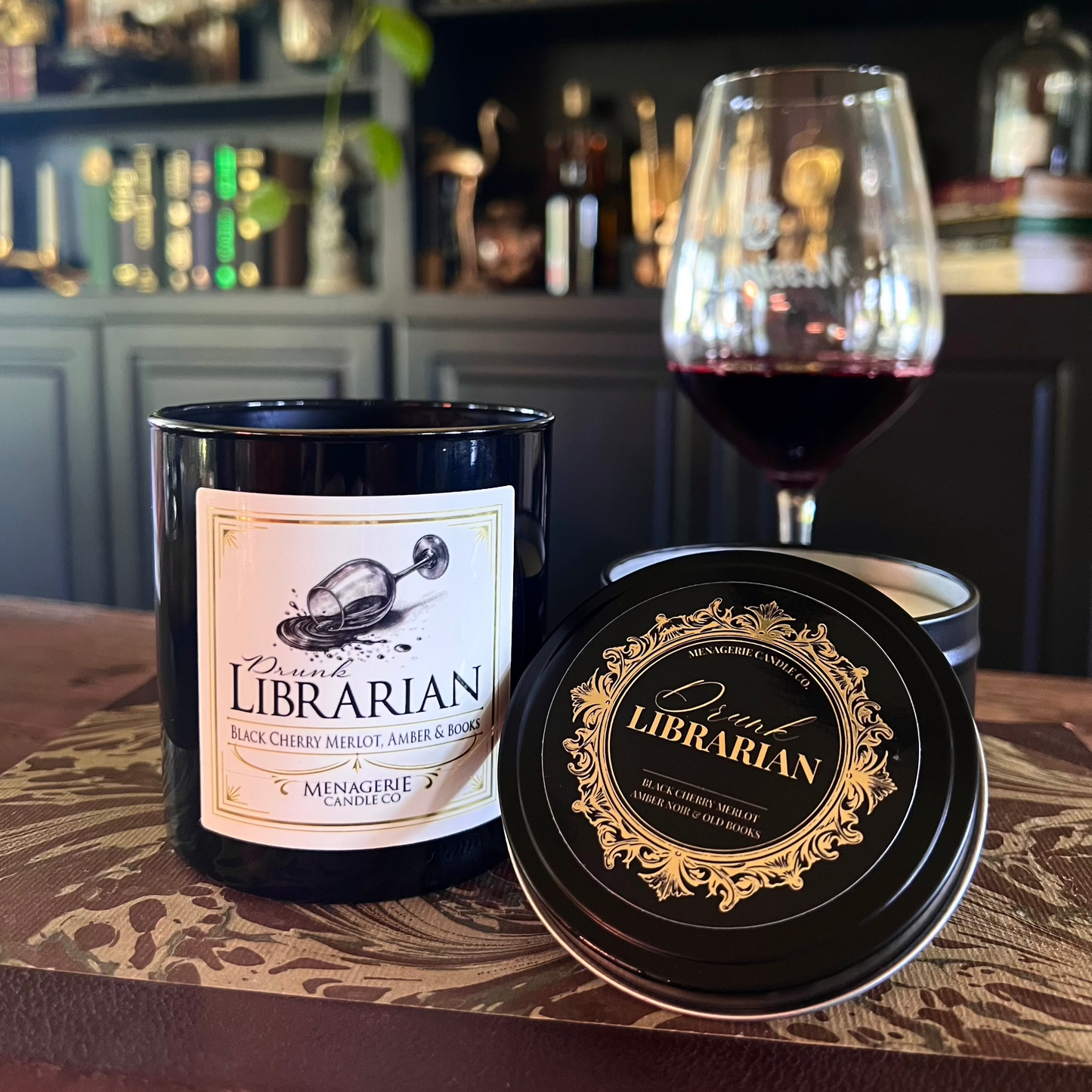 Drunk Librarian - Black Cherry Merlot Soy Candle