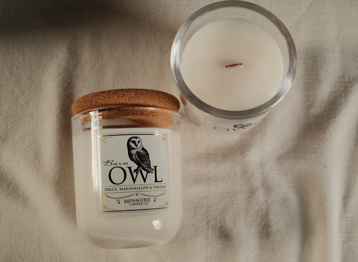 Barn Owl - Marshmallow & Firewood Candle