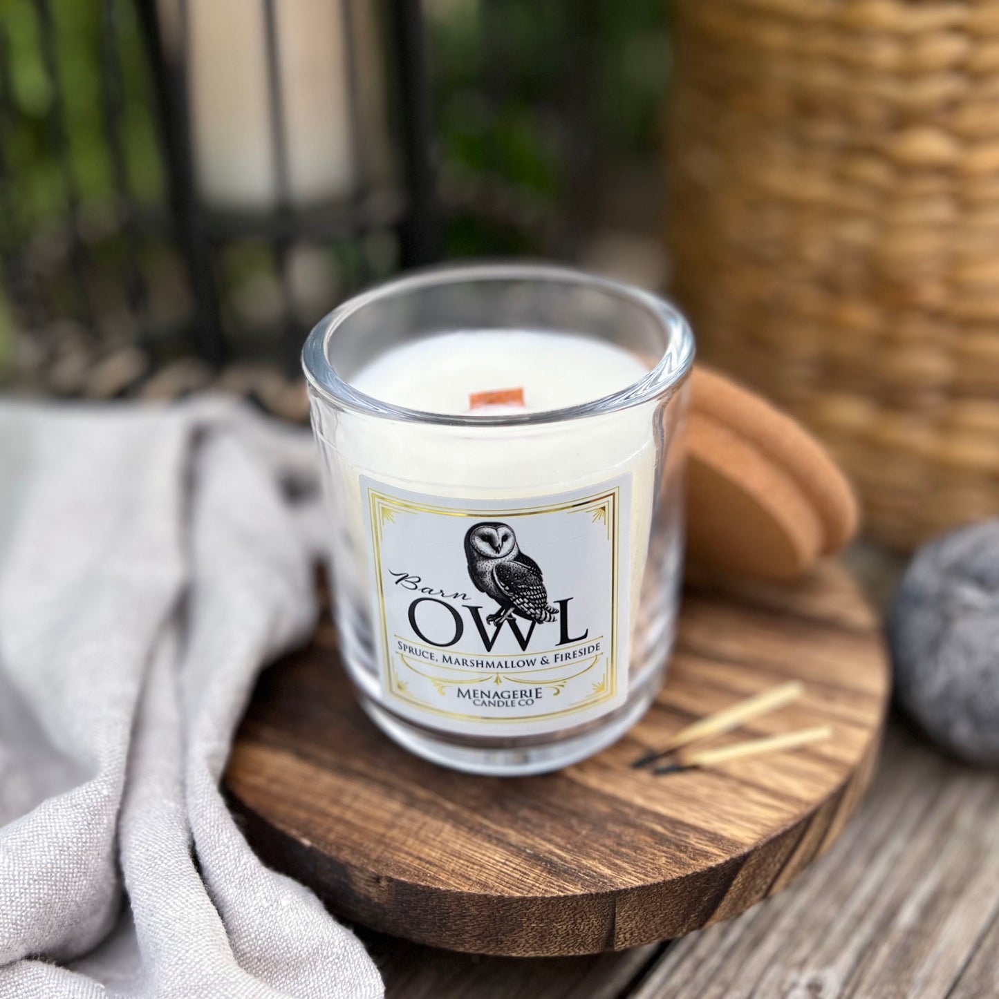 Barn Owl - Eucalyptus, Marshmallow & Firewood Candle