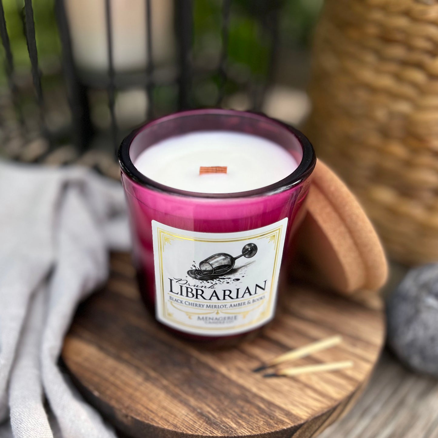 Drunk Librarian - Black Cherry Merlot & Old Books Candle